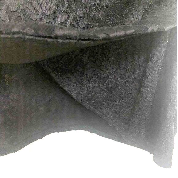 Maurices Black Blouse Long Large Faux Wrap Lace Deep V Neck Sexy Glam Romantic - Picture 4 of 5